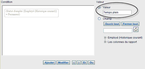 Exemple de colonne avec conditions Exemple de colonne avec conditions