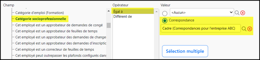 Exemple de condition