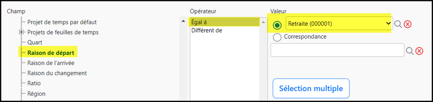 Exemple de condition