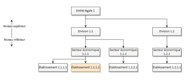 Utilisateur ayant uniquement un accès à un niveau 4 (Etablissement)